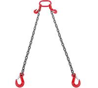VEVOR Élingue Chaîne de Levage 2 Brins avec Crochets et Ajusteurs, 10 mm x 180 cm, Capacité de Charge 5000 kg, Grade 80, pour Chariot Élévateur, Palan à Moteur, Quai, Chantier de Construction, Usine