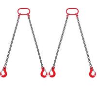 VEVOR Élingue Chaîne de Levage à 2 Brins avec Crochets, 8 mm x 150 cm, Capacité de Charge Sécurisée 2993 kg, Grade 80, pour Chariot Élévateur, Palan à Moteur, Quai, Chantier de Construction, Usine