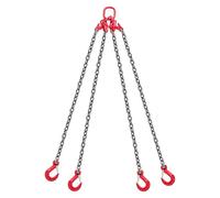 VEVOR Élingue Chaîne de Levage à 4 Brins avec Crochets, 10 mm x 3 m, Capacité Charge 10,4 t, Chaîne de Levage Robuste Acier Allié G80, pour Chantier de Construction, Usines, Entrepôts, Quais, Ferme