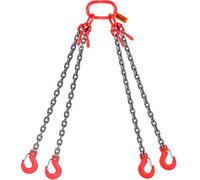 VEVOR Élingue Chaîne de Levage à 4 Brins avec Crochets, 8 mm x 150 cm, Capacité de Charge Sécurisée 5000 kg, Grade 80, pour Chariot Élévateur, Palan à Moteur, Quai, Chantier de Construction, Usines