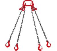VEVOR Élingue en chaîne de levage 4 brins – 6 mm x 150 cm, 2993 kg, Grade 80, crochets et ajusteurs