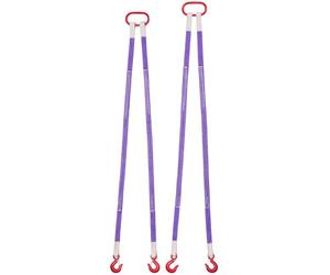 VEVOR Élingue Sangle de Levage à 2 Brins Polyester avec Crochets, 1,5 m, Lot de 2, Capacité 2 t, Sangles de Levage Robustes Résistantes à l'usure pour Chantier de Construction, Usines, Quais, Ferme