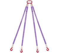 VEVOR Élingue Sangle de Levage à 4 Brins Polyester avec Crochets, 1,5 m, 60° Capacité Charge 3 t, Sangles de Levage Robustes Résistantes à l'Usure pour Chantier de Construction, Usines, Quais, Ferme