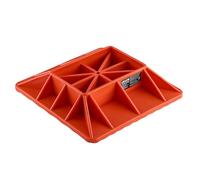VEVOR Embase de Cric Tout Terrain Hi-Lift avec Support de Poignée, Base de Cric à Crémaillère 29,5x29,5 cm, avec Capacité de 3,18 T, pour la Plupart des Crics Agricoles avec Base 18,5x12 cm, Rouge