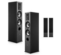 VEVOR Enceinte Colonne Paire Passive Tour de Son 3 Voies, avec Tweeter 19 mm 25,4 mm, Woofer 133,4 mm, Puissance de Crête 145 W, Réponse en Fréquence 70 Hz à 20 kHz, Boîtier MDF, pour Système Audio Do