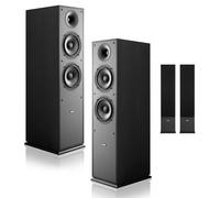 VEVOR Enceinte Colonne Paire Tour de Son 2 Voies, avec Tweeter 25,4 mm, 2 Woofers 165 mm, Puissance de Crête 400 W, Réponse en Fréquence 65 Hz à 20 kHz, Boîtier en MDF Robuste, pour Audio Domestique