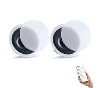 VEVOR Enceinte Encastrable Plafond Bluetooth 203,2 mm Enceintes de Plafond avec Amplificateur pour Intérieur Humide, Home Cinéma, Salon, 1 Paire 2 Voies Montage Affleurant, Puissance Crête Simple 50 W