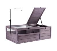 VEVOR Maison pour Tortues, Habitat pour Tortues Intérieur Extérieur, Enclos en Bois pour Tortues avec Support Lampe Réglable, Cage pour Reptiles, Petits Animaux, Gecko, Lézard, Serpent, 96,5x61x33 cm