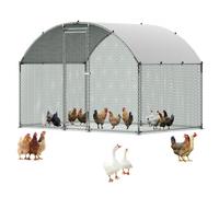 VEVOR Enclos Poulailler Métal 3 x 2 x 2 m Parc à Poules Grillagé avec Couverture, Verrou de Sécurité, Toit en Dôme, Grande Cage Extérieure pour Poules, Canards, Lapins, Volailles, de Jardin, Ferme