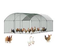 VEVOR Enclos Poulailler Métal 3 x 6 x 2 m Parc à Poules Grillagé avec Couverture, Verrou de Sécurité, Toit en Dôme, Grande Cage Extérieure pour Poules, Canards, Lapins, Volailles, de Jardin, Ferme