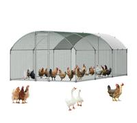 VEVOR Enclos Poulailler Métal 3 x 6 x 2 m Parc à Poules Grillagé avec Couverture, Verrou de Sécurité, Toit en Dôme, Grande Cage Extérieure pour Poules, Canards, Lapins, Volailles, de Jardin, Ferme