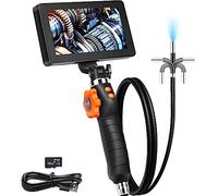 VEVOR Endoscope Articulé Bidirectionnel 180° 6,4 mm Caméra Endoscopique | Pour Inspection Automobile Vidange Canalisation Plomberie, Écran IPS, 8 LED, Zoom 8X, IP67, avec Câble 1,5 m, Carte 32 Go