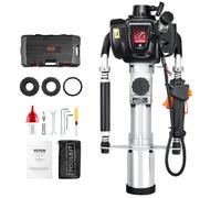 VEVOR Enfonce-pieux à Essence, 37,7 cc, Pilon de Poteau de Clôture en T 4 Temps Portable, 1000 W, avec 3 Têtes d'Enfoncement 45/55/88 mm, pour Clôtures de Fermes, de Ranchs, Améliorations Routières