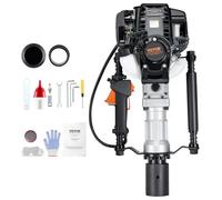 VEVOR Enfonce-pieux à Essence, 37,7 cc, Pilon de Poteau de Clôture en T à 4 Temps Portable, 1000 W, avec 2 Têtes d'Enfoncement 55/70 mm, pour Clôtures de Fermes, de Ranchs, Améliorations Routières