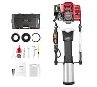 VEVOR Enfonce-pieux à Essence, 52 cc, Pilon de Poteau de Clôture en T à 2 Temps Portable, 1400 W, avec 3 Têtes d'Enfoncement 49/69/100 mm, pour Clôtures de Fermes, de Ranchs, Améliorations Routières