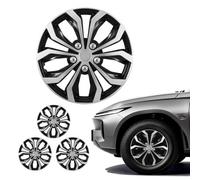 VEVOR Enjoliveurs Auto 4 Pièces, Cap de Roue pour Jante R15 de 38,1 cm, Remplacement OEM Compatible avec Hyundai Chevrolet Ford et Honda Protection des Roues, 10 Rayons, en ABS, Argenté et Noir