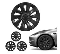 VEVOR Enjoliveurs Auto Compatible avec Tesla Model 3 de 2017 à 2023, Cap de Roue 4 Pièces, Remplacement pour Jante R18 de 45,7 cm Protection des Roues, 10 Rayons, en ABS, Fixation par Clipsage, Noir