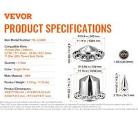 VEVOR Enjoliveurs de roue, construction ABS durable, ajustement universel,6 PIÈCES