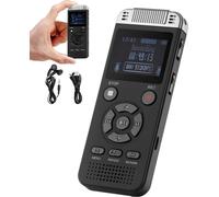VEVOR Enregistreur vocal numérique, 128 Go, dictaphone avec lecture, enregistreur audio avec mot de passe USB, 8730 heures de mémoire, 40 heures d'enregistrement continu, pour conférences, réunions