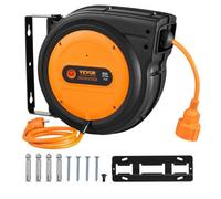 VEVOR Enrouleur de câble extension rétractable 19m 1600W cordon alimentation 1m