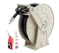 VEVOR Enrouleur de Tuyau de Carburant Rétractable 19,05 mm x 9,9 m 20 bar, Dévidoir de Tuyau Diesel à Ressort, pour Diesel et Kérosène, Rétraction Automatique, avec Flexible en Caoutchouc Industriel