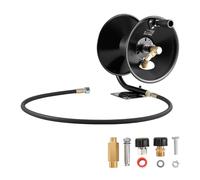 VEVOR Enrouleur de Tuyau pour Nettoyeur Haute Pression 15,2 m x 9,5 mm, Dévidoir Acier Montage sur Support, Mur, Sol, Pression Maximale 275,8 bar, Manivelle Manuelle pour Lavage Voiture, Sol, Jardin
