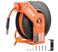 VEVOR Enrouleur tuyau air comprimé rétractable 9,53mm×15,24m 300PSI, tuyau 1,5m, support 180°