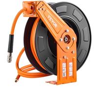 VEVOR Enrouleur Tuyau à Air Comprimé Hybride Fermé Rétractable 9,53 mm x 19,81 m Pression 300 PSI Rembobinage Automatique, Bras Unique, avec Tuyau 1,5 m, pour Montage au Plafond/Mur, Garage Atelier