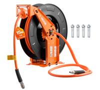 VEVOR Enrouleur Tuyau Air Comprimé Dévidoir Tuyau Auto 15 m x 9,5 mm Bras Double