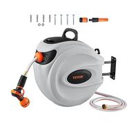 VEVOR Enrouleur tuyau d'arrosage mural 40 m x 12 mm – support pivotant 180° et verrouillable