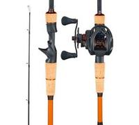 VEVOR Ensemble Canne et Moulinet Pêche Avec 7+1 Roulements Ratio 7,0:1 Casting Gaucher Noir