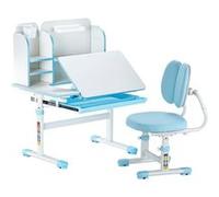 VEVOR Ensemble Chaise et Bureau d'Étude Hauteur Réglable et Inclinés pour Enfants Bleu Bleu