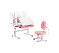 VEVOR Ensemble chaise et bureau pour enfants hauteur réglable et inclinable rose