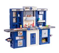 VEVOR Cuisine pour enfants, ensemble cuisine 3 en 1 pour tout-petits avec pulvérisation simulée, sons, lumières, accessoires de cuisine 74 PCS pour enfants d'âge préscolaire, enfants 3-8 ans, bleu