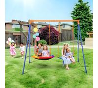 VEVOR Ensemble de Balançoire de Jardin 1 Nacelle 1 Siège à Ceinture Portique