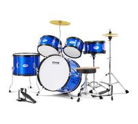 VEVOR Ensemble de batterie pour enfants débutants 5PCS 406 mm avec siège bleu