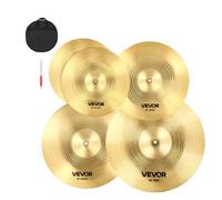 VEVOR Ensemble de Cymbales Batterie 355 mm 400 mm 455 mm 505 mm (14 16 18 20 inch) 4 PCS en Alliage