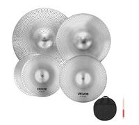 VEVOR Ensemble de Cymbales Batterie à Faible Volume 350/400/455/505 mm (14/16/18/20 Inches)
