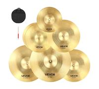 VEVOR Ensemble de Cymbales Batterie 254 mm 355 mm 400 mm 455 mm 505 mm Lot de 6 (10 14 16 18 20 Inches)
