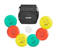 VEVOR Ensemble de Disc Golf pour Débutants, Jeu de Disques Volants avec Putter, Milieu de Gamme, Driver 6PCs, avec Mini Marqueur et Sac à Dos Portable, pour Jardin, Pelouse, Plage et Parc, Extérieur