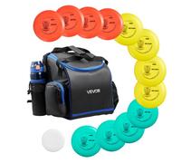 VEVOR Ensemble de Disc Golf pour Débutants, Jeu de Disques Volants avec Putter, Milieu de Gamme, Driver 12PCs, avec Mini Marqueur et Sac à Dos Portable, pour Jardin, Pelouse, Plage et Parc, Extérieur