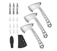 VEVOR Ensemble de haches de lancer, avec 3 haches à hachette et 3 fléchettes, articles de lancer, manche avec clé et décapsuleur, acier inoxydable, étui en nylon noir, pour compétitions récréatives