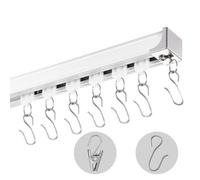 VEVOR Ensemble de rails de rideaux de plafond, 1,8 m, système de rails de plafond coulissants pour rideaux, séparateur de pièce fixé au plafond/au mur pour chambre avec crochets, quincaillerie, blanc