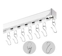 VEVOR Ensemble de rails de rideaux de plafond, 5,4 m, système de rails de plafond coulissants pour rideaux, séparateur de pièce fixé au plafond/au mur pour chambre avec crochets, quincaillerie, blanc