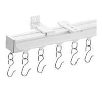 VEVOR Système de rails de rideaux de plafond 5,4 m – blanc, fixation plafond/mur, crochets