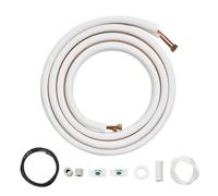 VEVOR Ensemble lignes divisées pour climatiseur, 4,8 m, tubes en cuivre CVC 6,4 mm 9,5 mm diamètre, isolation triple couche avec câble de connexion pour équipement de climatisation, de pompe à chaleur