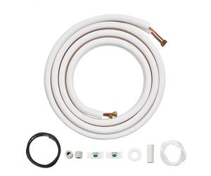 VEVOR Ensemble lignes divisées pour climatiseur, 4,8 m, tubes en cuivre CVC 6,4 mm 9,5 mm diamètre, isolation triple couche avec câble de connexion pour équipement de climatisation, de pompe à chaleur