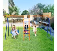 VEVOR Ensemble Portique Balançoire de Jardin 6-en-1 Charge 200 kg Arrière-cour