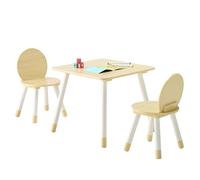 VEVOR Ensemble Table et chaises d'art pour Enfants, avec Bords arrondis, Table Enfant avec 2 chaises, Bureau en Bois pour activités artistiques, Bricolage, Lecture et Dessin, pour Classe, garderie