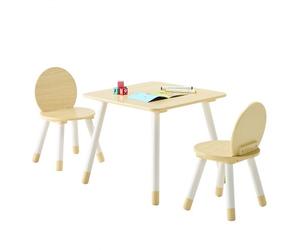 VEVOR Ensemble table et chaises d'art pour enfants, avec bords arrondis, table enfant avec 2 chaises, bureau en bois pour activités artistiques, bricolage, lecture et dessin, pour classe, garderie